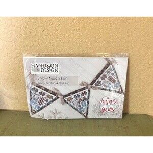 Snow Much Fun Hands On Design Cross Stitch Pattern Banner Ski Skate Sledding
